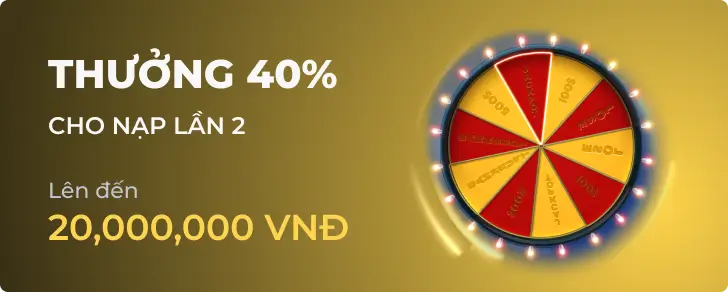 Khuyến mãi thưởng nạp 40% hấp dẫn tại 77Win